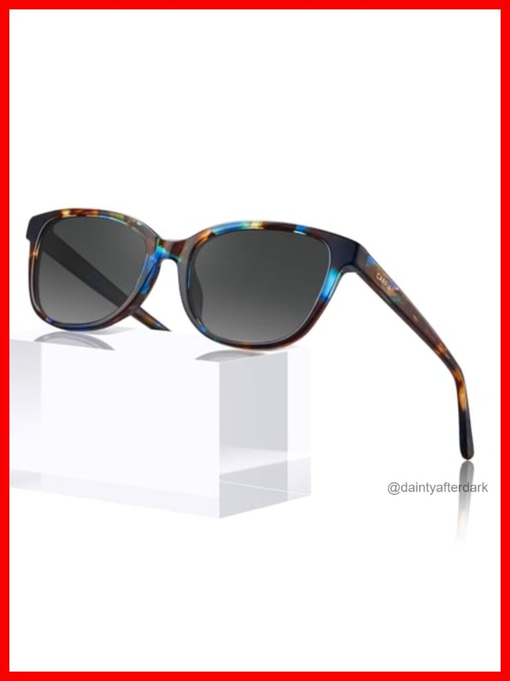 Polarized Cat Eye Acetate Sunglasses Italian Frames Designer Look UV400